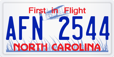 NC license plate AFN2544