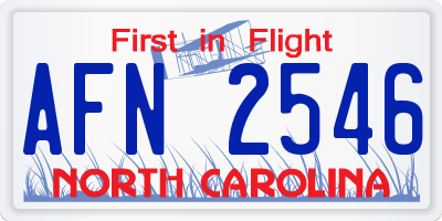 NC license plate AFN2546