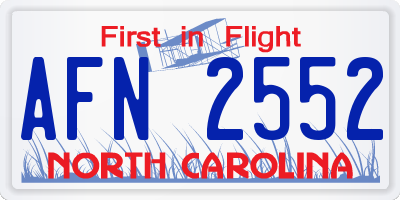NC license plate AFN2552