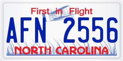 NC license plate AFN2556