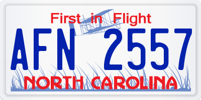 NC license plate AFN2557