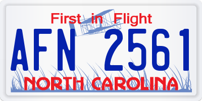 NC license plate AFN2561