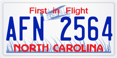 NC license plate AFN2564