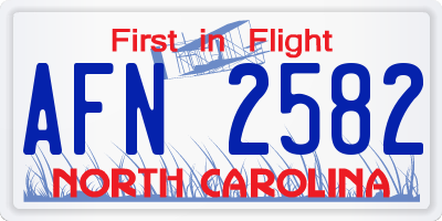 NC license plate AFN2582
