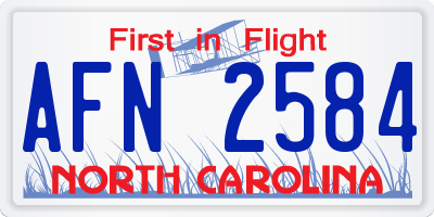 NC license plate AFN2584