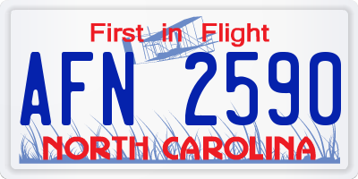 NC license plate AFN2590