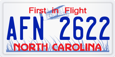 NC license plate AFN2622