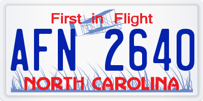 NC license plate AFN2640