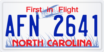 NC license plate AFN2641