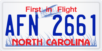 NC license plate AFN2661