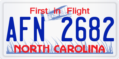 NC license plate AFN2682