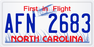 NC license plate AFN2683