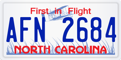 NC license plate AFN2684