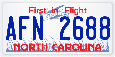 NC license plate AFN2688