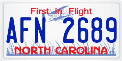 NC license plate AFN2689