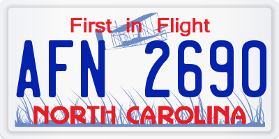 NC license plate AFN2690