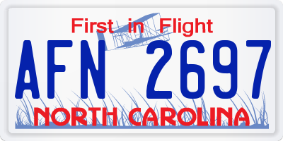 NC license plate AFN2697