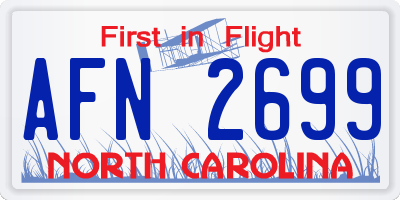 NC license plate AFN2699
