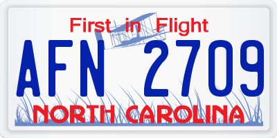 NC license plate AFN2709