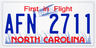 NC license plate AFN2711