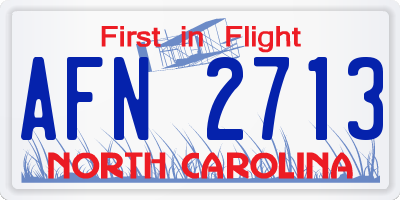 NC license plate AFN2713