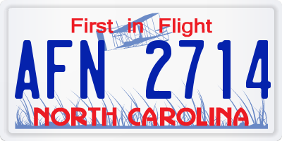 NC license plate AFN2714