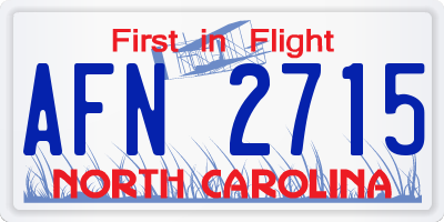 NC license plate AFN2715