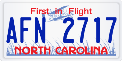 NC license plate AFN2717
