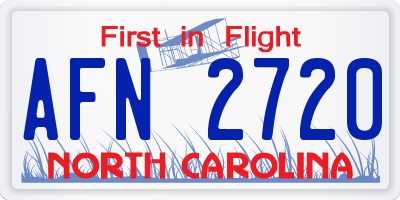 NC license plate AFN2720