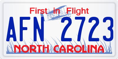 NC license plate AFN2723