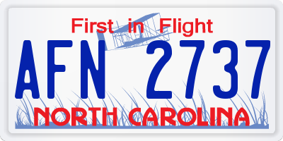 NC license plate AFN2737