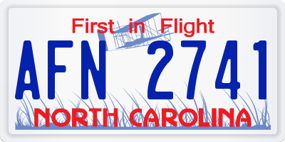 NC license plate AFN2741