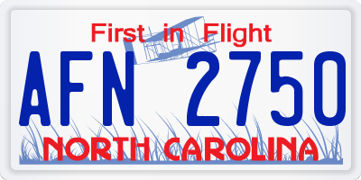 NC license plate AFN2750