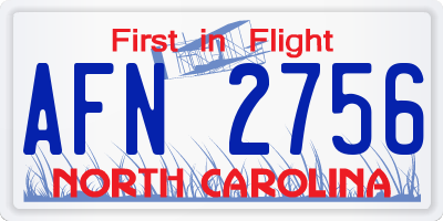 NC license plate AFN2756