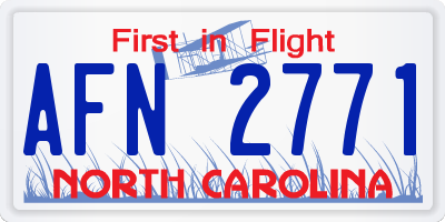 NC license plate AFN2771