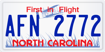 NC license plate AFN2772