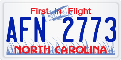 NC license plate AFN2773