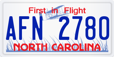 NC license plate AFN2780