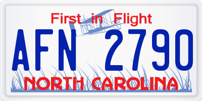 NC license plate AFN2790