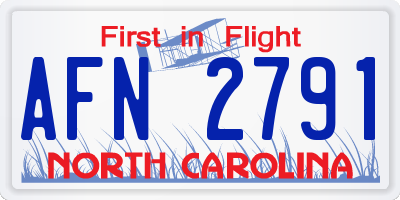NC license plate AFN2791