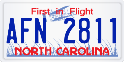 NC license plate AFN2811