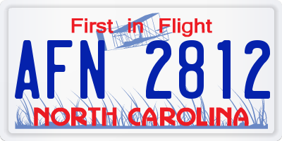 NC license plate AFN2812