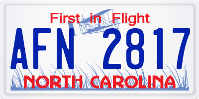 NC license plate AFN2817