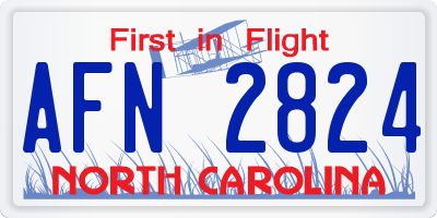NC license plate AFN2824