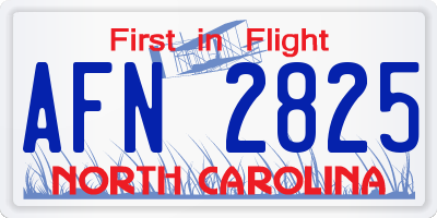 NC license plate AFN2825