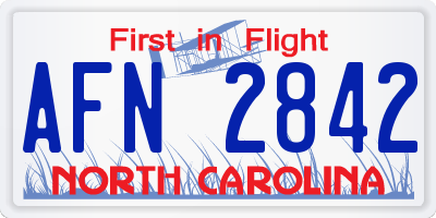 NC license plate AFN2842