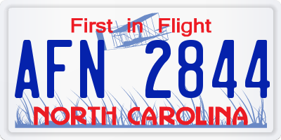 NC license plate AFN2844