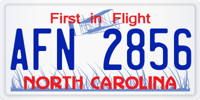 NC license plate AFN2856