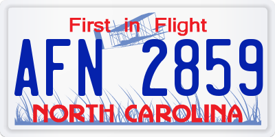 NC license plate AFN2859