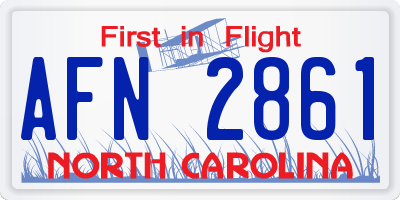 NC license plate AFN2861